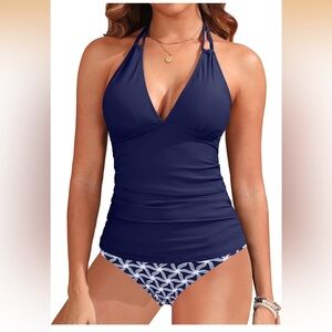Yonique Womens Two Piece Swimsuits  Tankini  Bathing Suit Halter small/0149